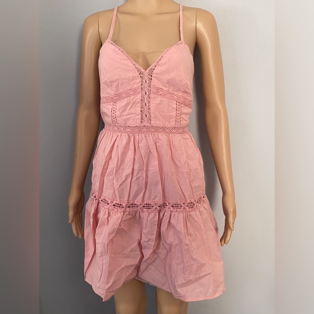 Luna Lace Open Back Mini Dress Blush